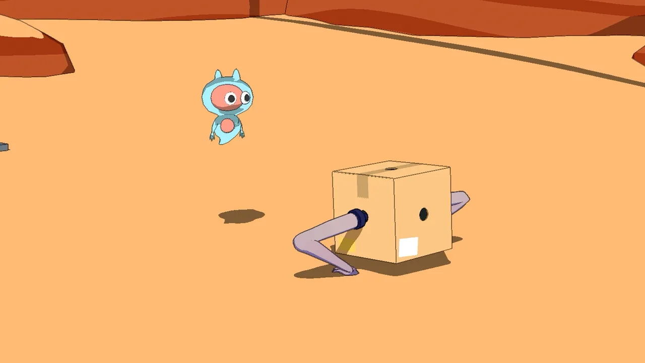 A Mechanimal and its companion exploring the world